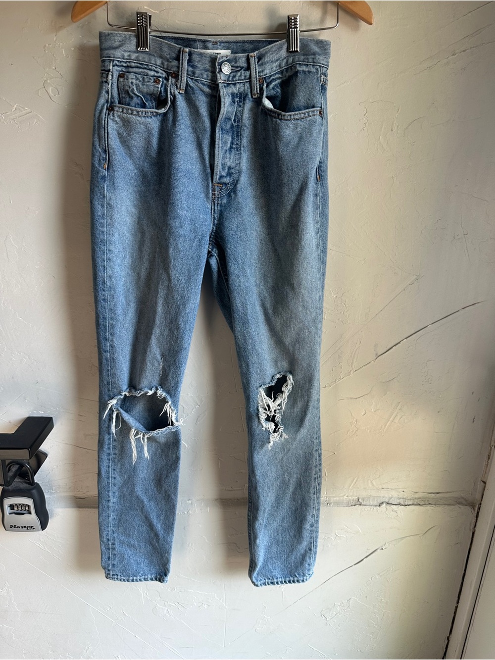 GRLFRND Karolina Super High Rise Jeans 26 Some Action Distressed Y2K 90s Denim